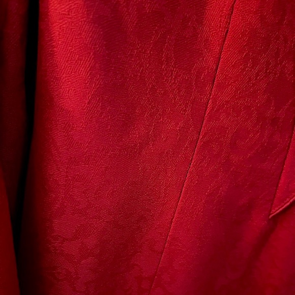 MAGALI COLLECTION RED WOOL PAISLEY SUIT JACKET SIZE 12 - Picture 6 of 7